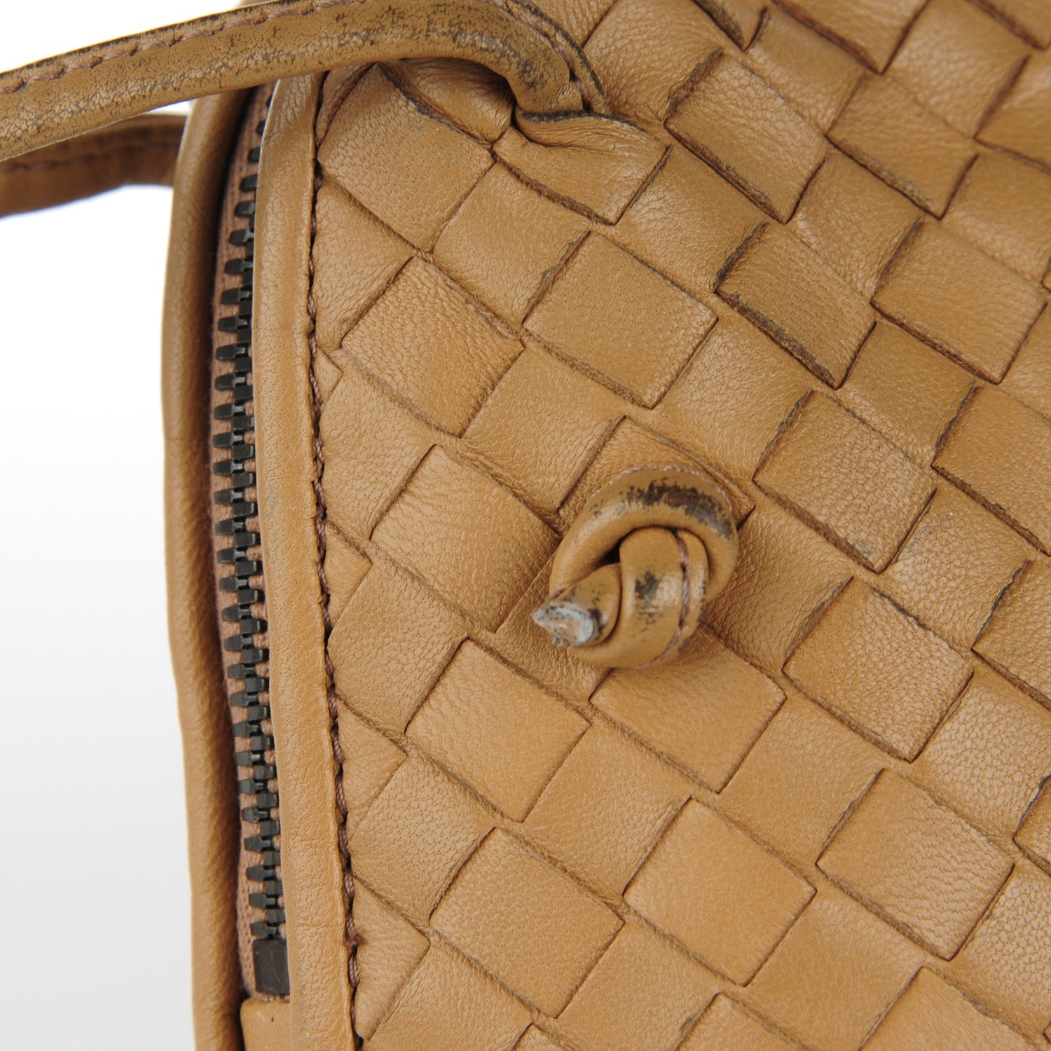 Bottega Veneta Nappa Intrecciato Pillow Crossbody Messenger Camel 12 of 14