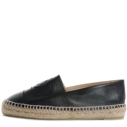 Chanel Lambskin Espadrille Flats Black 37 1 of 6