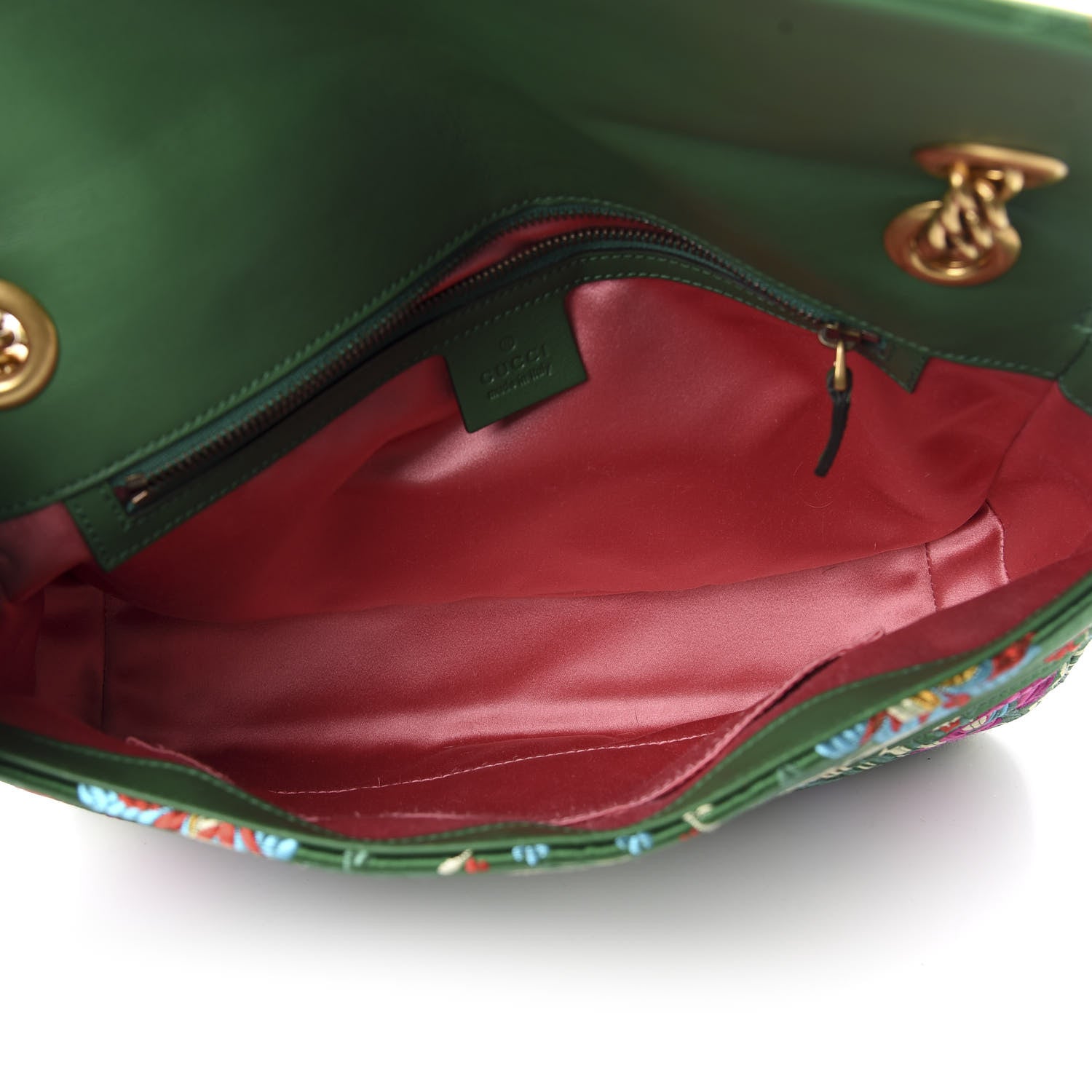 Gucci Jacquard Matelasse Floral Medium GG Marmont Shoulder Bag Green 5 of 13