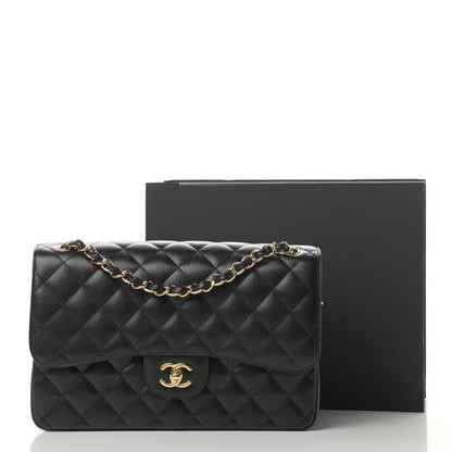Chanel Caviar Quilted Jumbo Double Flap Black 12 of 12