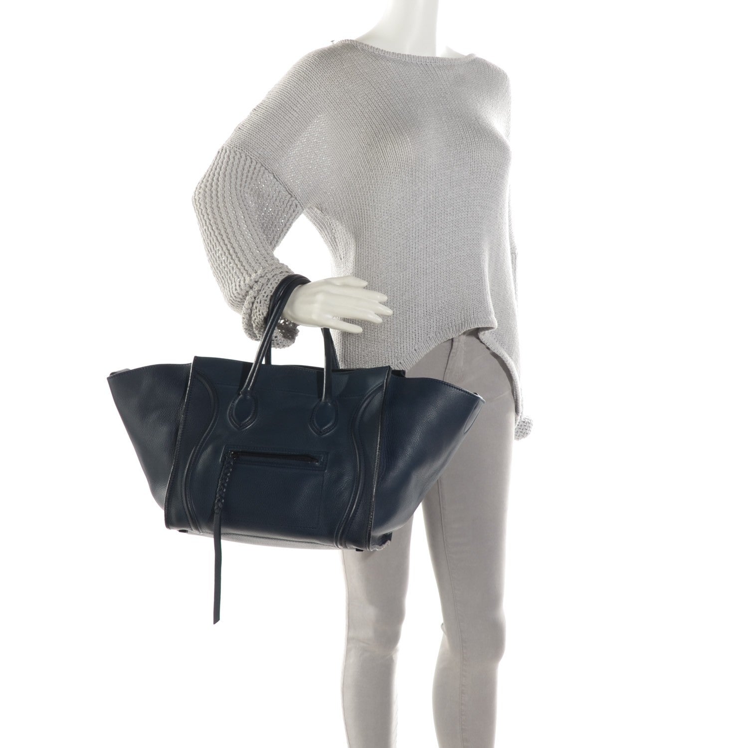 Celine Supple Calfskin Medium Phantom Luggage Midnight 3 of 10