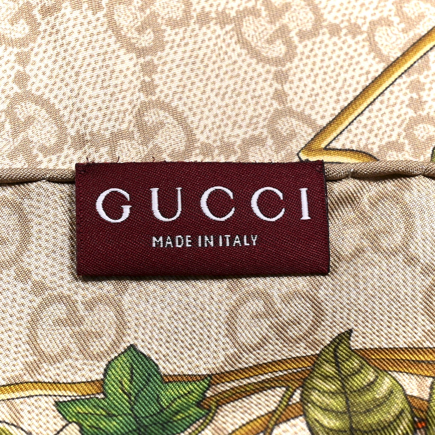 Silk Twill GG Monogram Floral Square Scarf Brown Multicolor