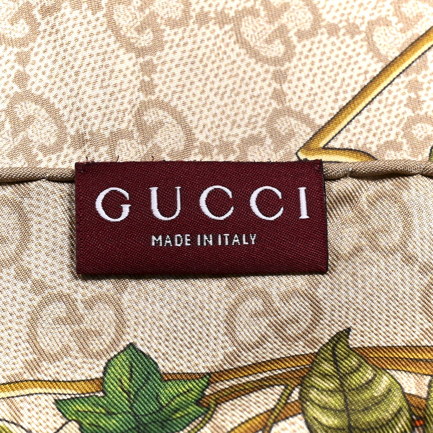 Gucci Silk Twill GG Monogram Floral Square Scarf Brown Multicolor 3 of 3