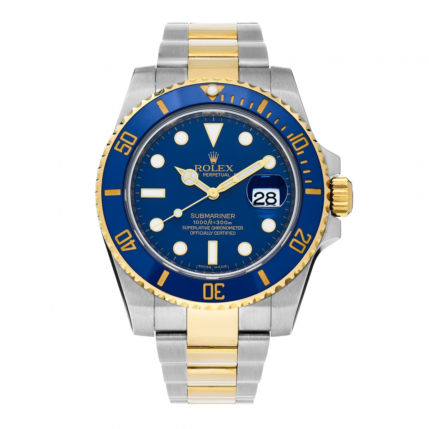 Rolex Stainless Steel 18K Yellow Gold 40mm Submariner Date Watch Royal Blue 116613LB 1 of 4