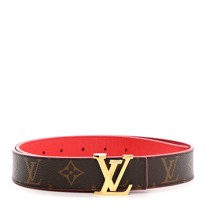 Louis Vuitton Monogram 30mm LV Initiales Reversible Belt 80 32 Coquelicot 1 of 7