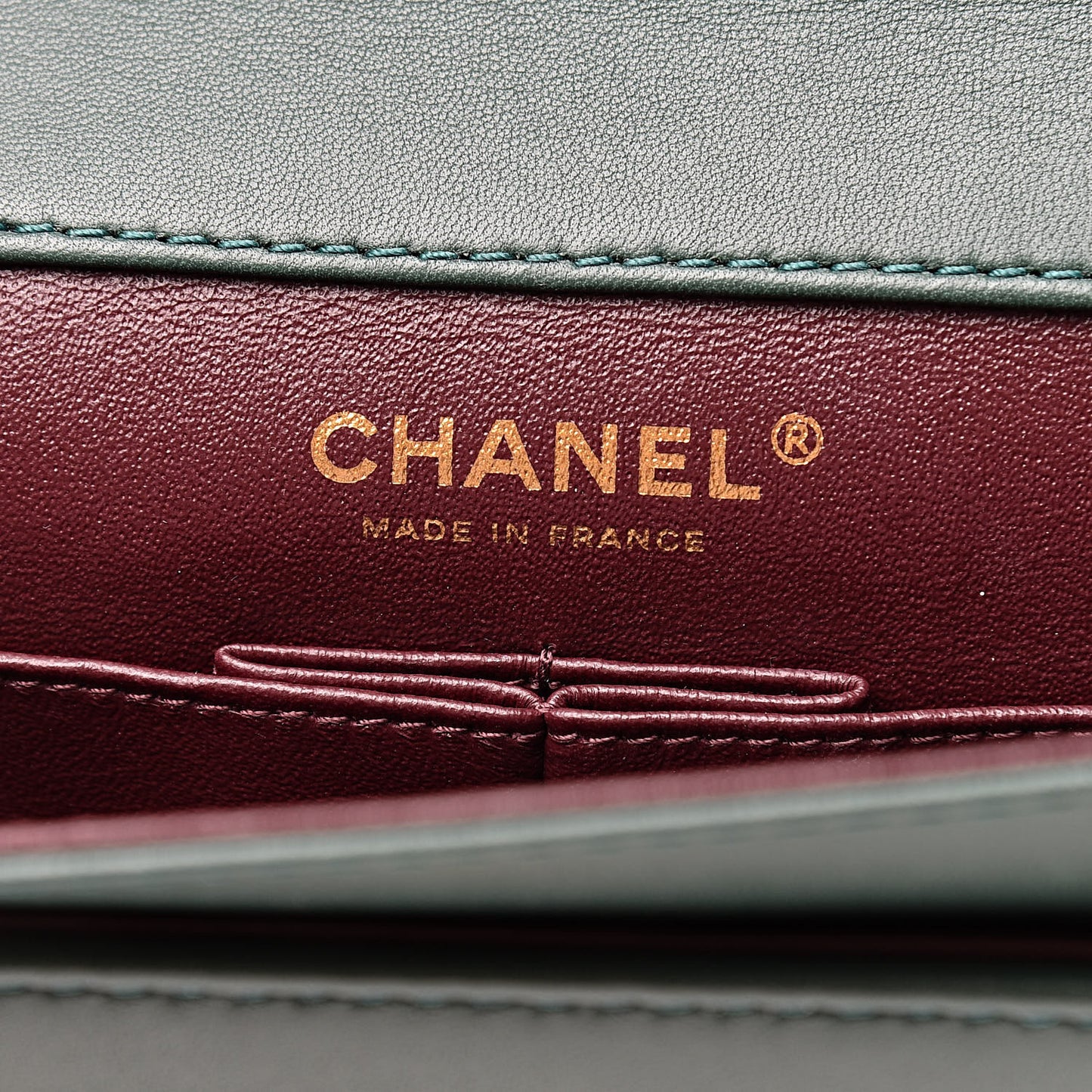Calfskin Quilted Brasserie Gabrielle Menu CC Clutch Green