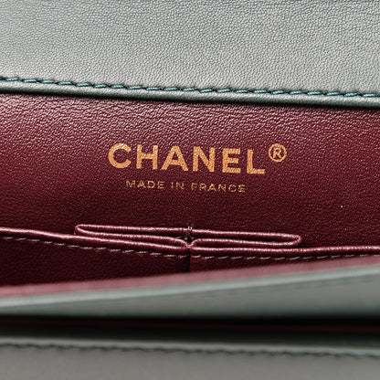 Chanel Calfskin Quilted Brasserie Gabrielle Menu CC Clutch Green 6 of 12