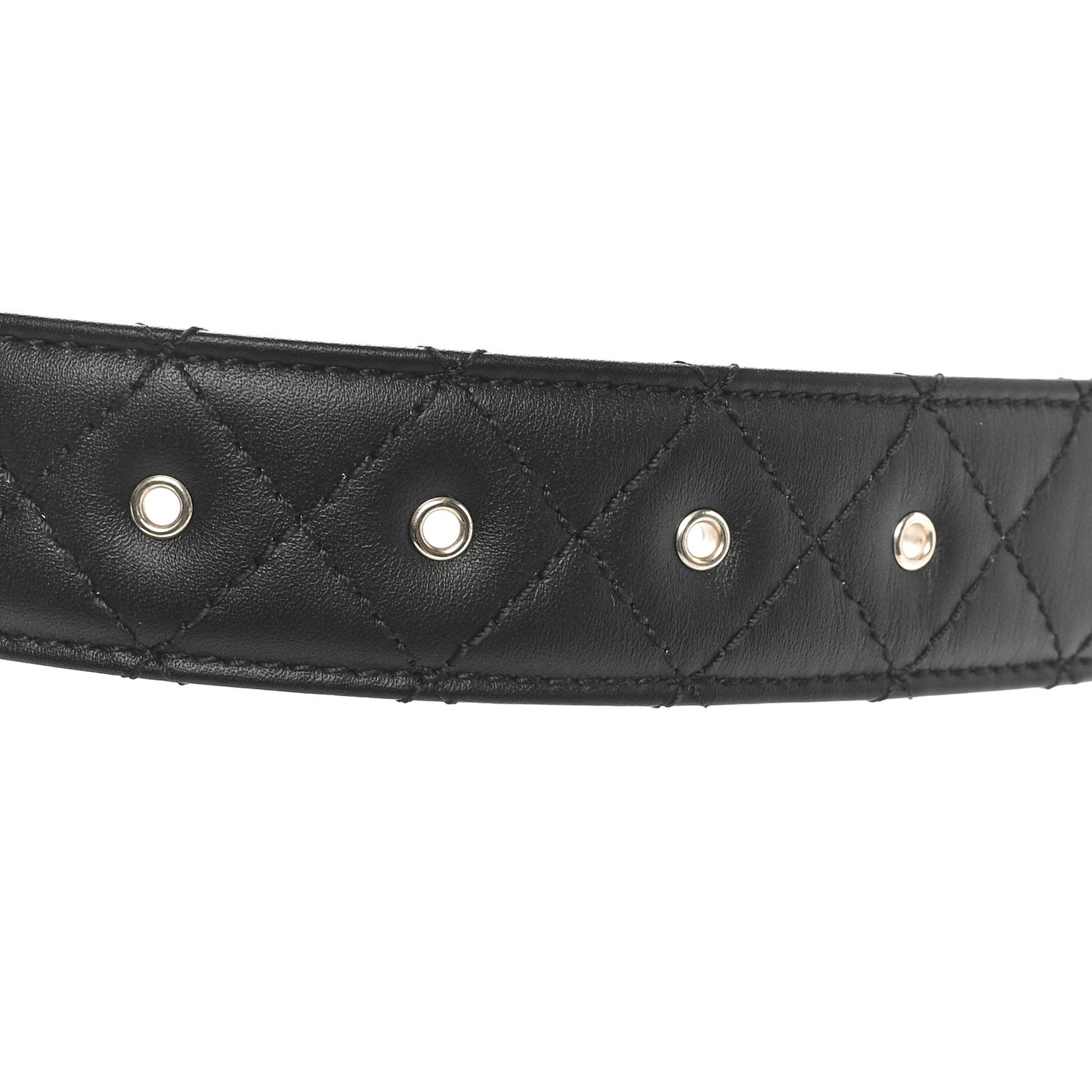 Calfskin Quilted CC Chain Belt 80 32 Black