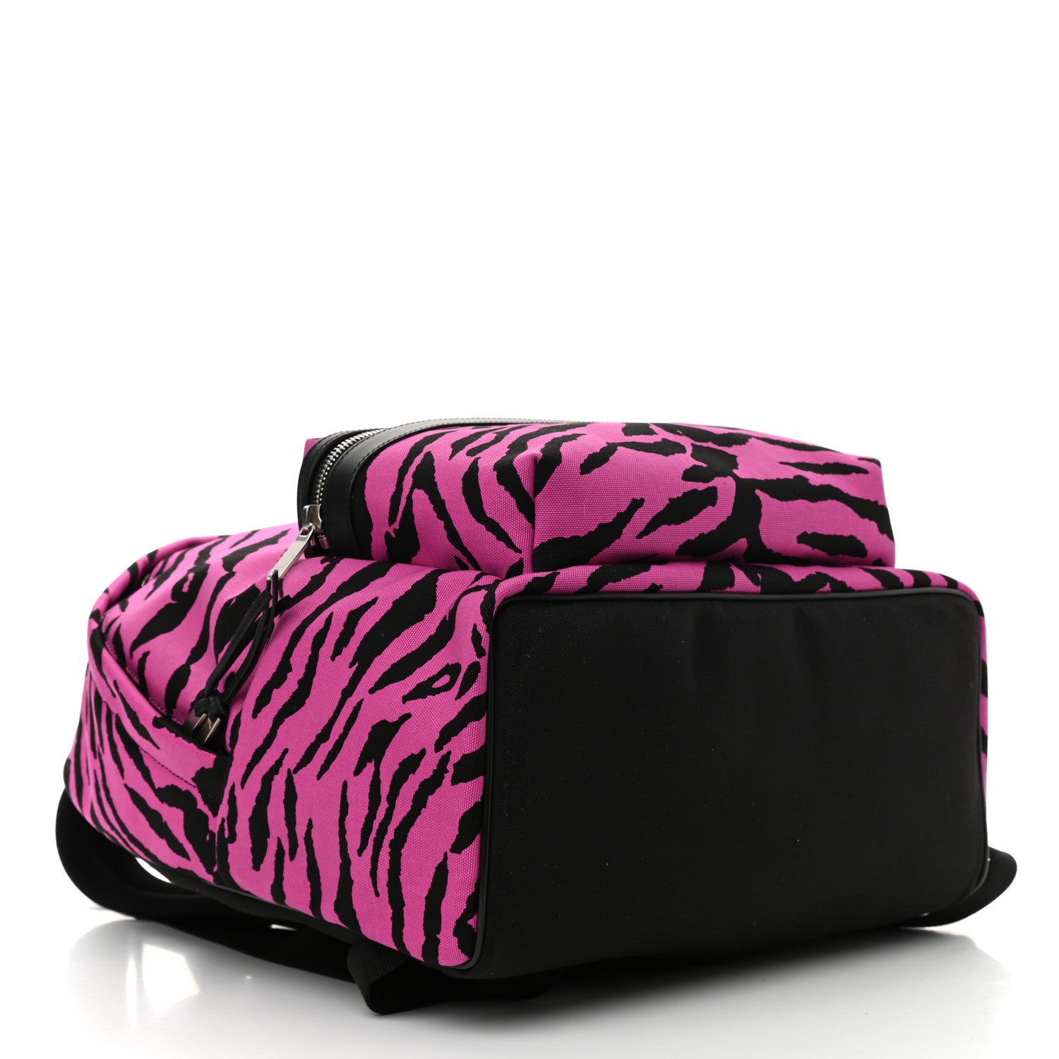 Saint Laurent Canvas Zebra Print City Backpack Pink Black 4 of 10