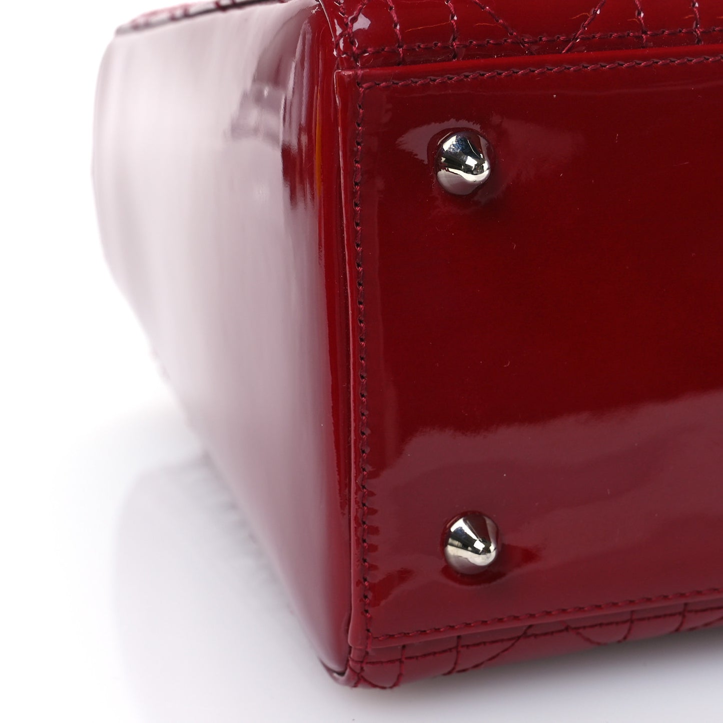 Patent Cannage Medium Lady Dior Burgundy Red