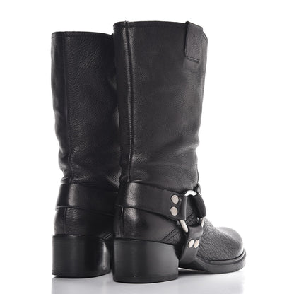 Miu Miu Calfskin Harness Motorcycle Boots 39 Black 4 of 10