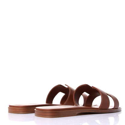 Hermes Box Calfskin Oran Sandals 39 Gold 4 of 11