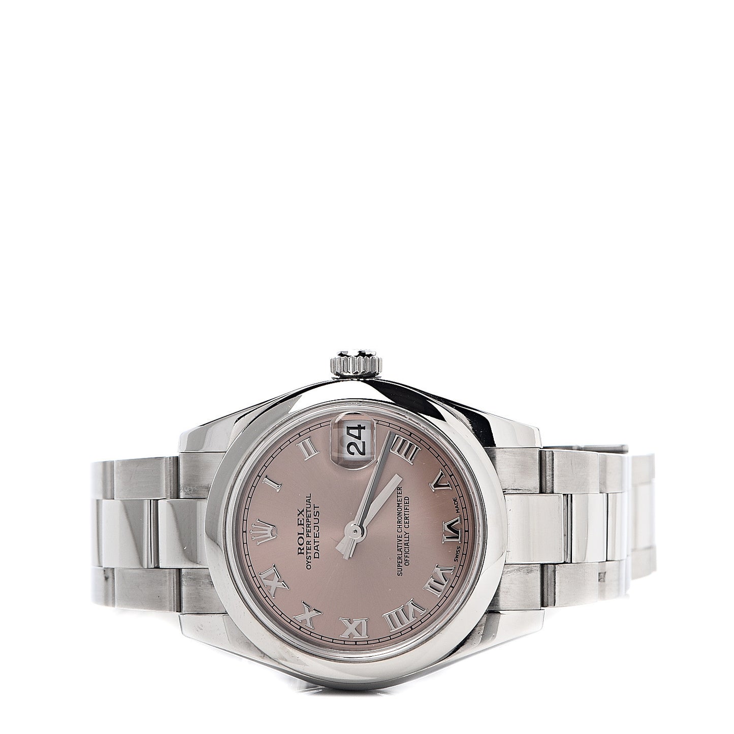 Stainless Steel 31mm Oyster Perpetual Datejust Watch Pink Roman 178240