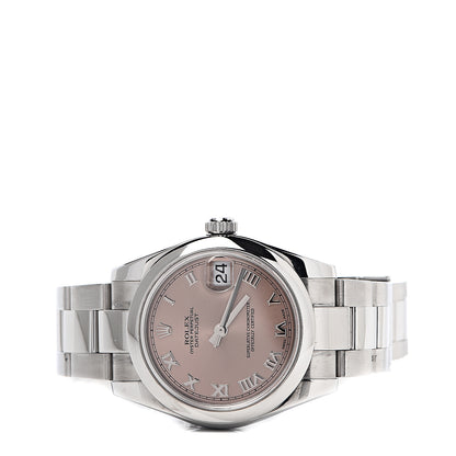 Rolex Stainless Steel 31mm Oyster Perpetual Datejust Watch Pink Roman 178240 3 of 7