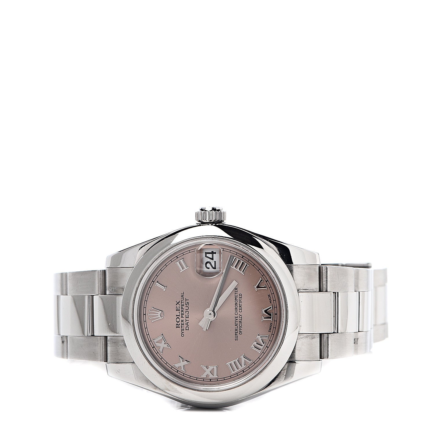 Rolex Stainless Steel 31mm Oyster Perpetual Datejust Watch Pink Roman 178240 3 of 7