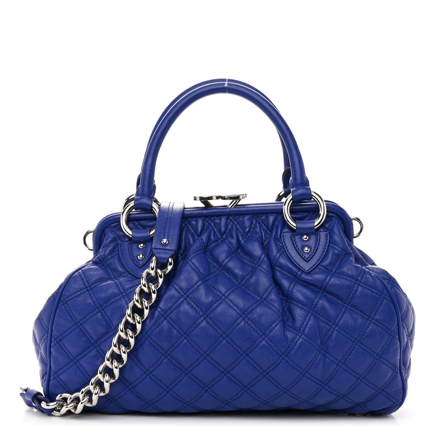 Calfskin Quilted Stam Blue