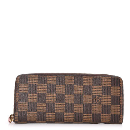 Louis Vuitton Damier Ebene Clemence Wallet Rose Ballerine 1 of 8