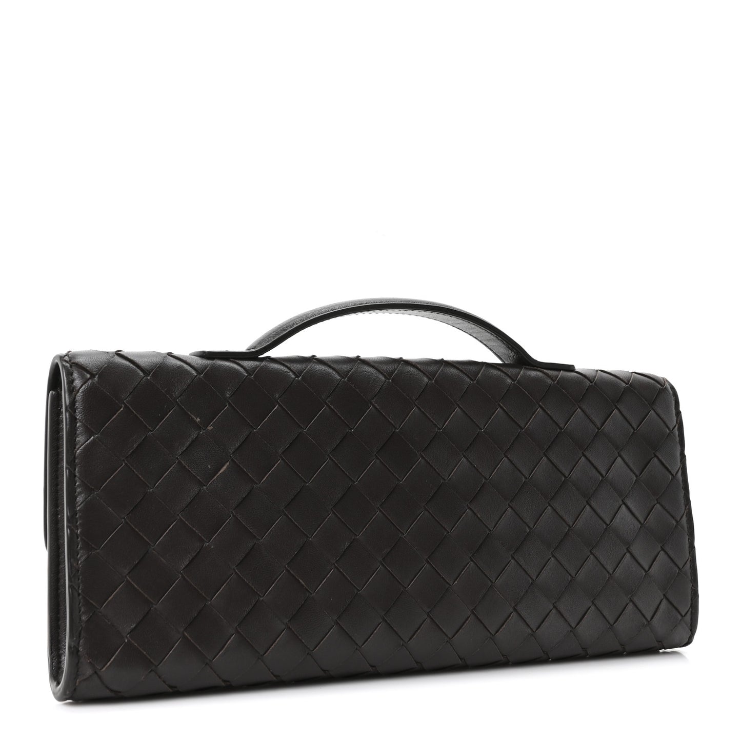 Nappa Intrecciato Long Andiamo Top Handle Clutch Fondant