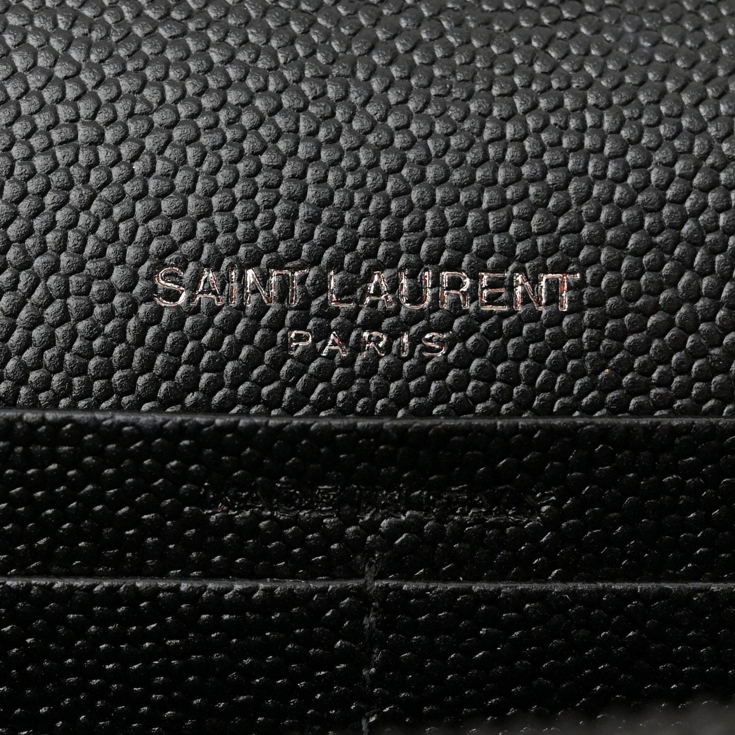 Grain De Poudre Matelasse Chevron Monogram Monochrome Chain Wallet Black