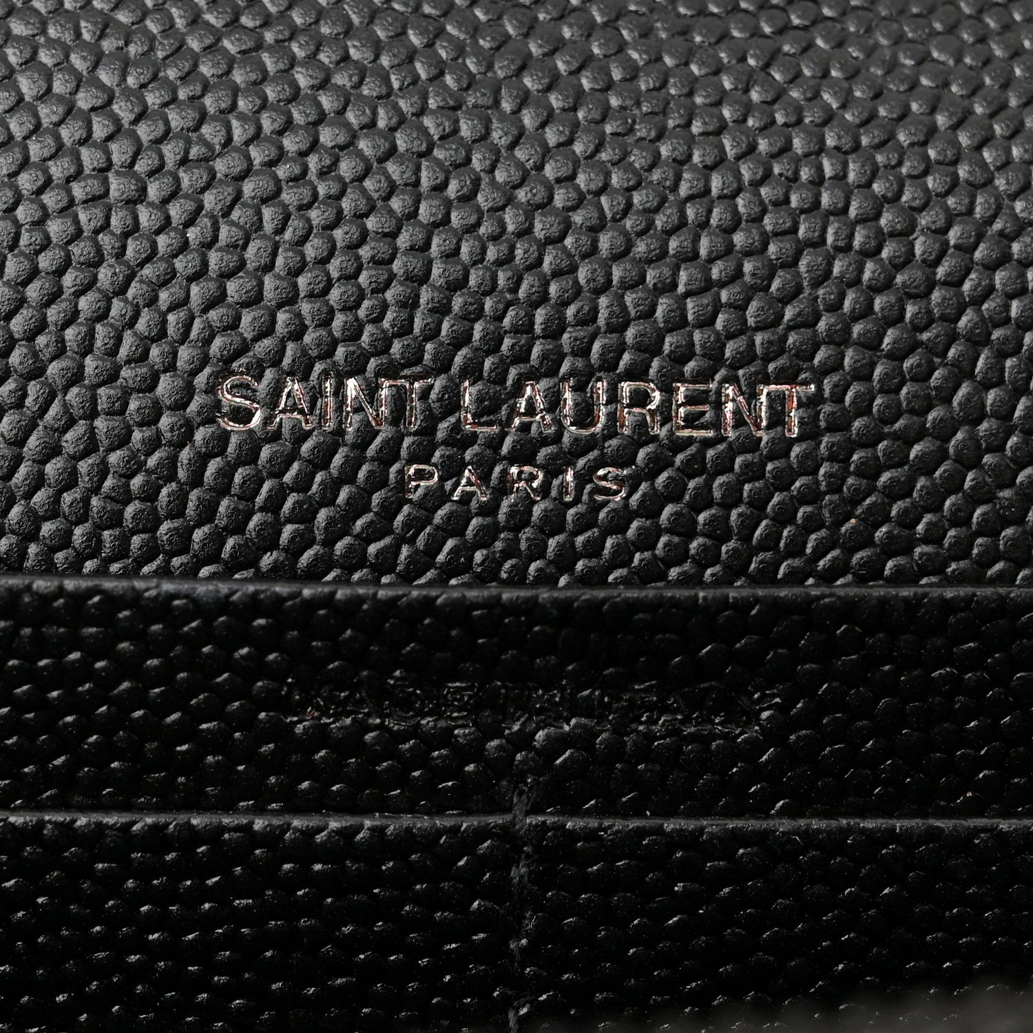 Saint Laurent Grain De Poudre Matelasse Chevron Monogram Monochrome Chain Wallet Black 5 of 11