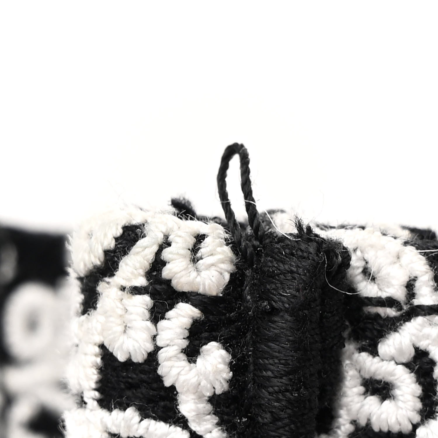 Christian Dior Canvas Embroidered Medium Ornamental Cornely Effect Book Tote Black White 12 of 12