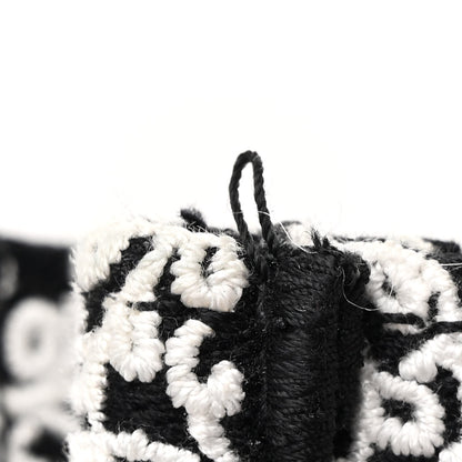 Christian Dior Canvas Embroidered Medium Ornamental Cornely Effect Book Tote Black White 12 of 12