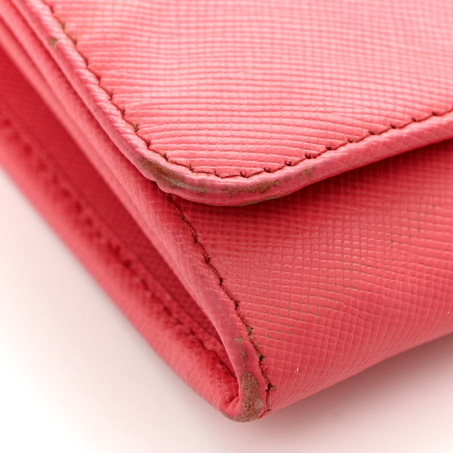 Prada Saffiano Metal Oro Chain Wallet Peonia 10 of 12
