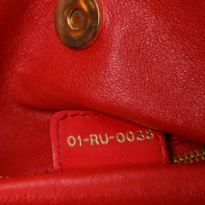 Christian Dior Lambskin Woven Large Dior Soft Tote Rouge Moyen 7 of 11