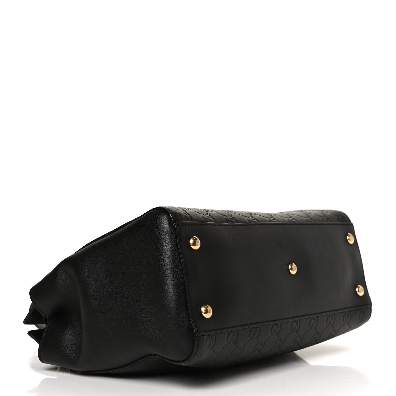 Gucci Guccissima Signature Medium Shoulder Tote Bag Black 4 of 13