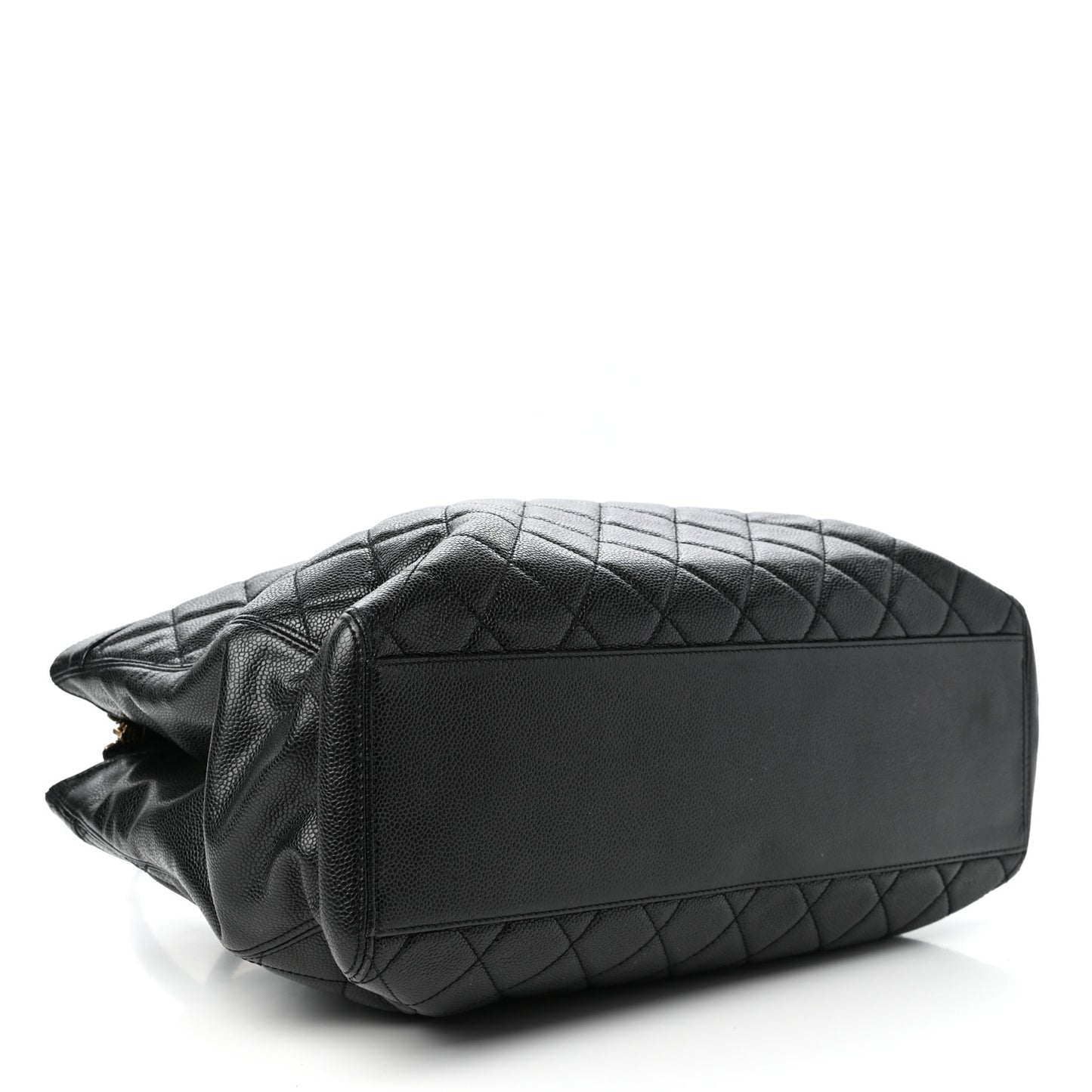 Caviar Quilted CC Shopping Tote Black