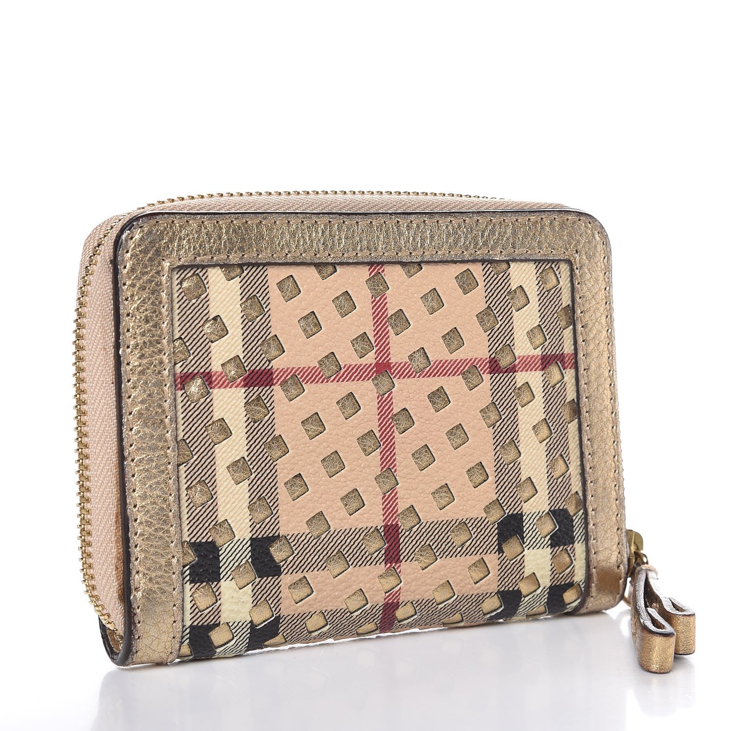 Burberry Haymarket Check Small Zip Wallet Gold 3 of 10