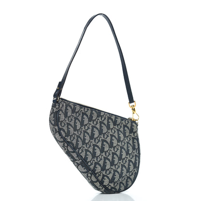 Christian Dior Monogram Mini Saddle Pochette Navy 3 of 11