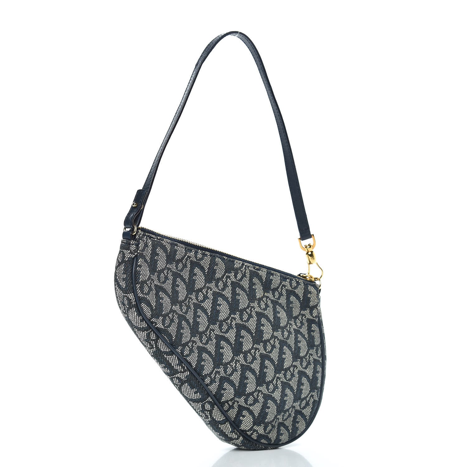 Christian Dior Monogram Mini Saddle Pochette Navy 3 of 11