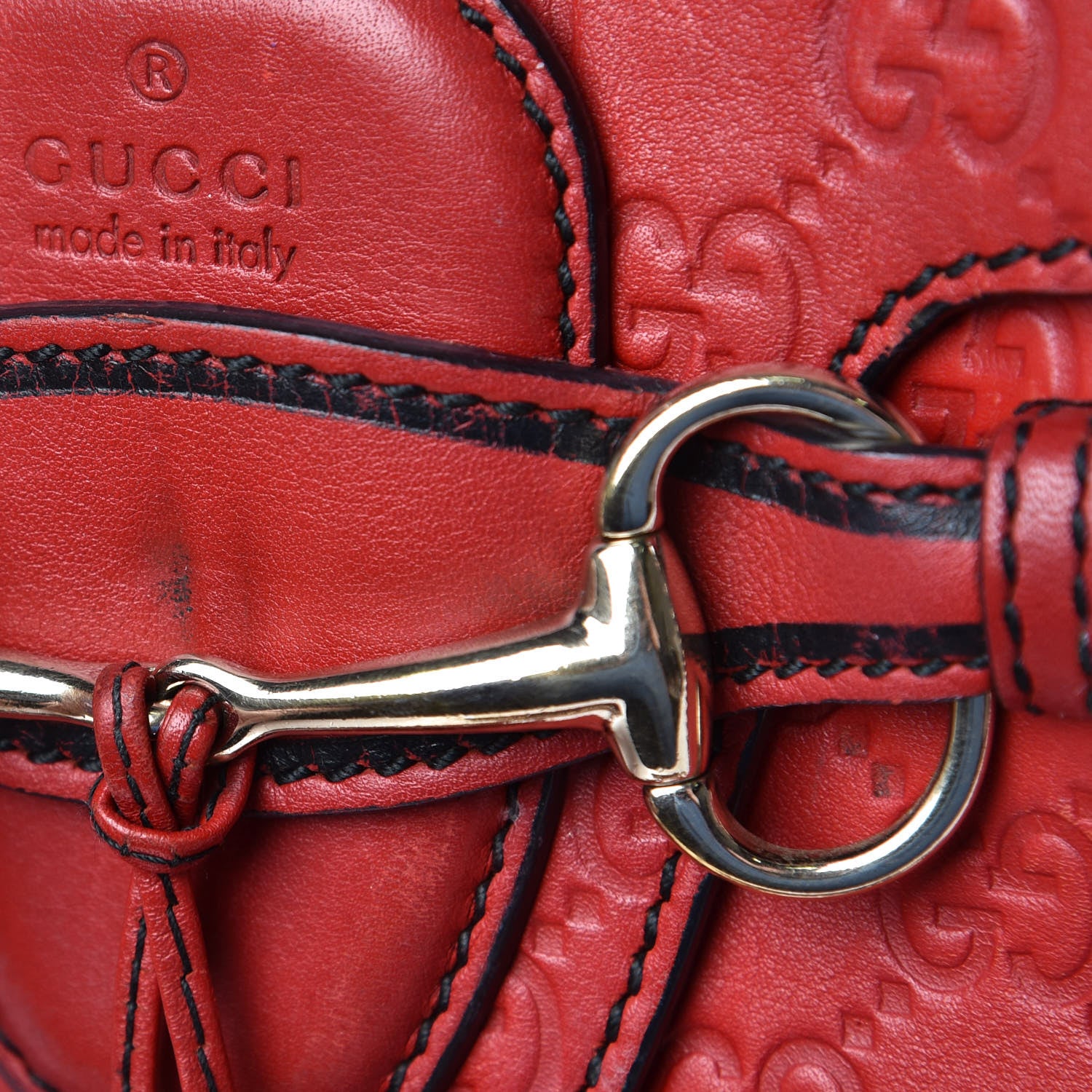 Gucci Guccissima Large Emily Chain Shoulder Bag Red 14 of 20