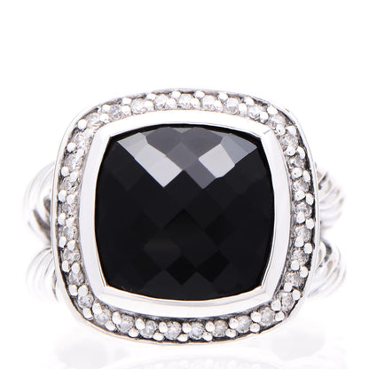 David Yurman Sterling Silver Diamond Black Onyx 11mm Albion Ring 52 6 1 of 6