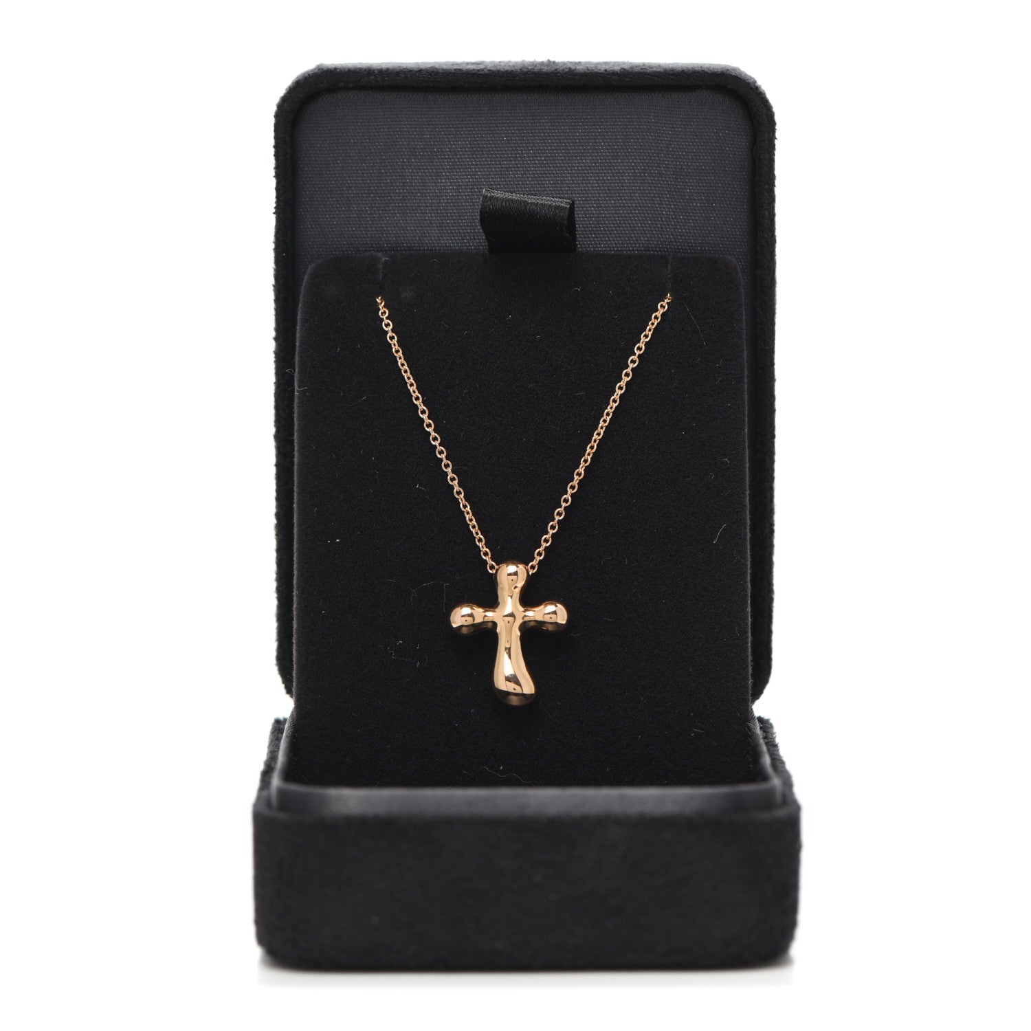 Tiffany 18K Rose Gold 12mm Elsa Peretti Cross Pendant Necklace 5 of 5