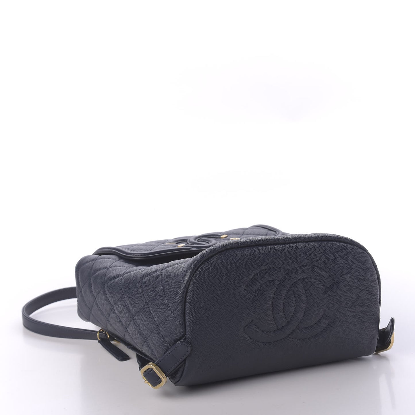 Caviar Quilted Filigree Backpack Navy