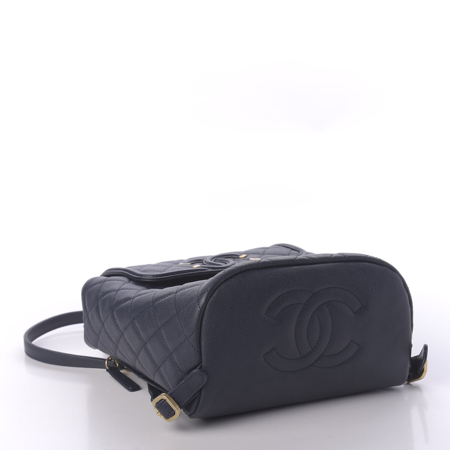 Chanel Caviar Quilted Filigree Backpack Navy 3 of 10