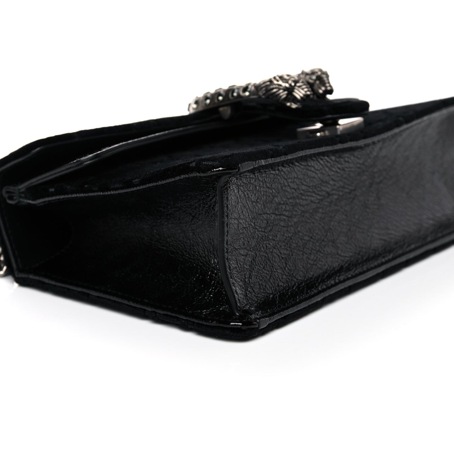 Velvet Skipper Crystal GG Monogram Small Dionysus Shoulder Bag Black Black Diamond