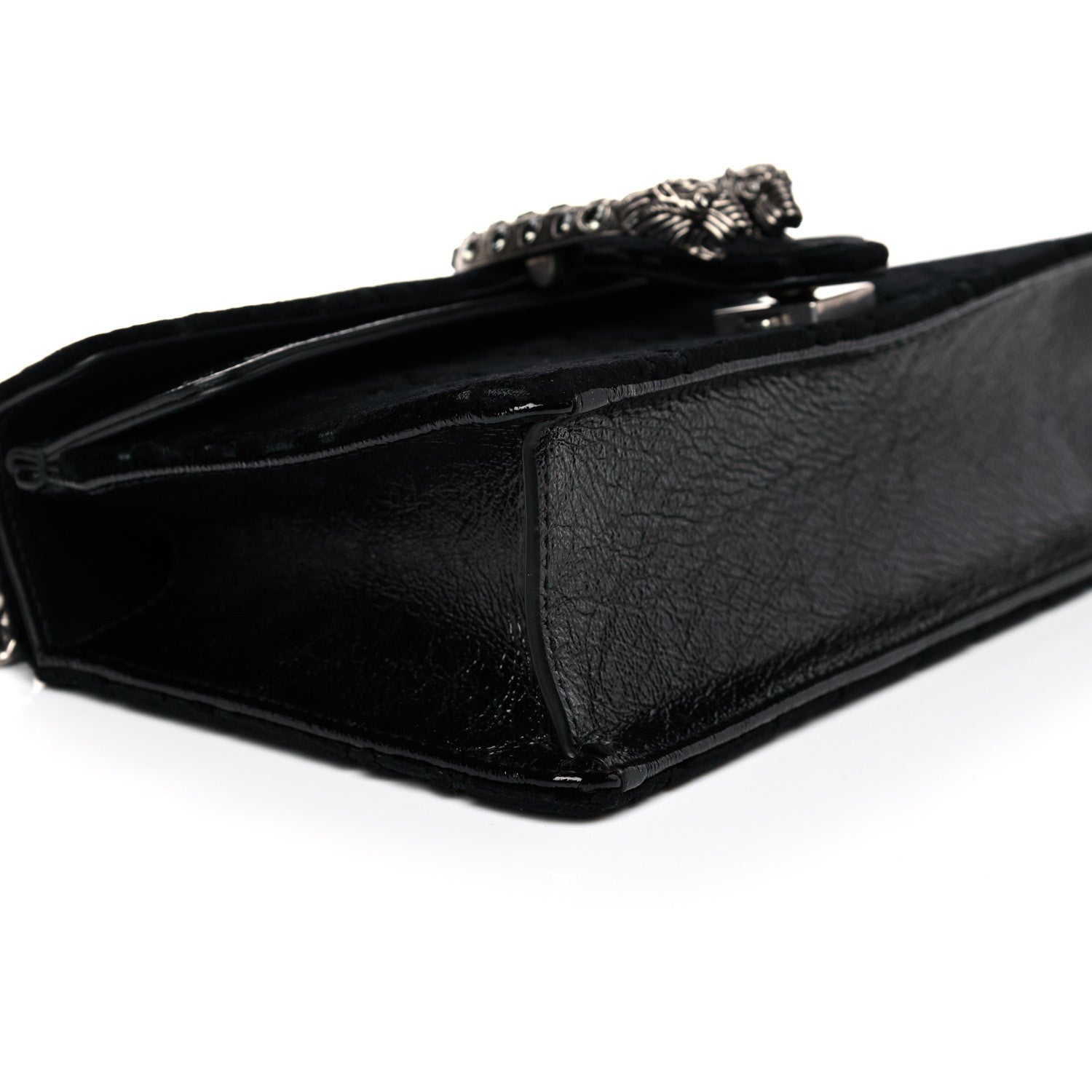 Gucci Velvet Skipper Crystal GG Monogram Small Dionysus Shoulder Bag Black Black Diamond 10 of 12