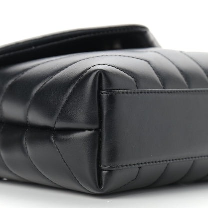 Saint Laurent Calfskin Y Quilted Monogram Toy Loulou Crossbody Bag Black 12 of 14