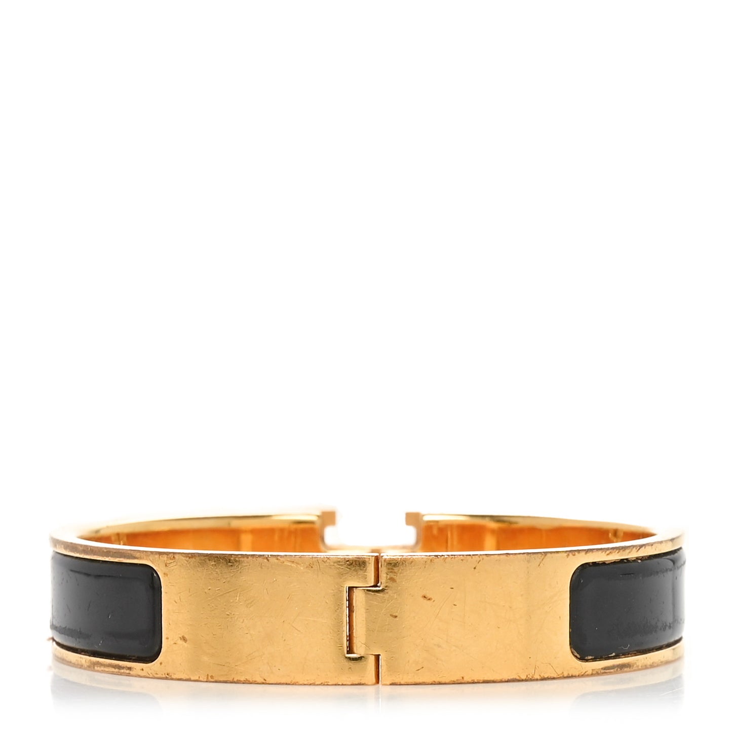 Enamel Narrow Clic Clac H Bracelet GM Black