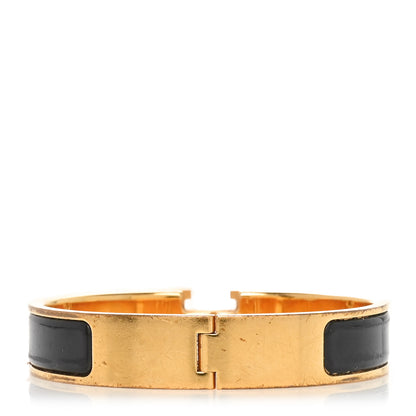 Hermes Enamel Narrow Clic Clac H Bracelet GM Black 3 of 4