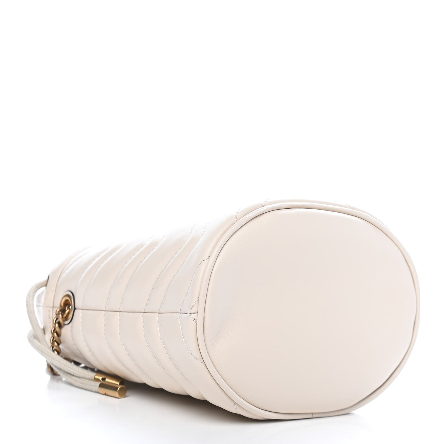 Calfskin Matelasse Mini GG Marmont 2.0 Bucket Bag White