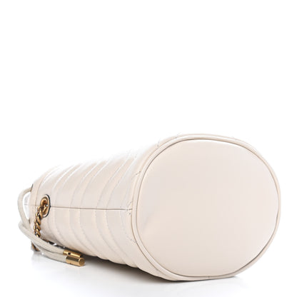Gucci Calfskin Matelasse Mini GG Marmont 2.0 Bucket Bag White 4 of 8