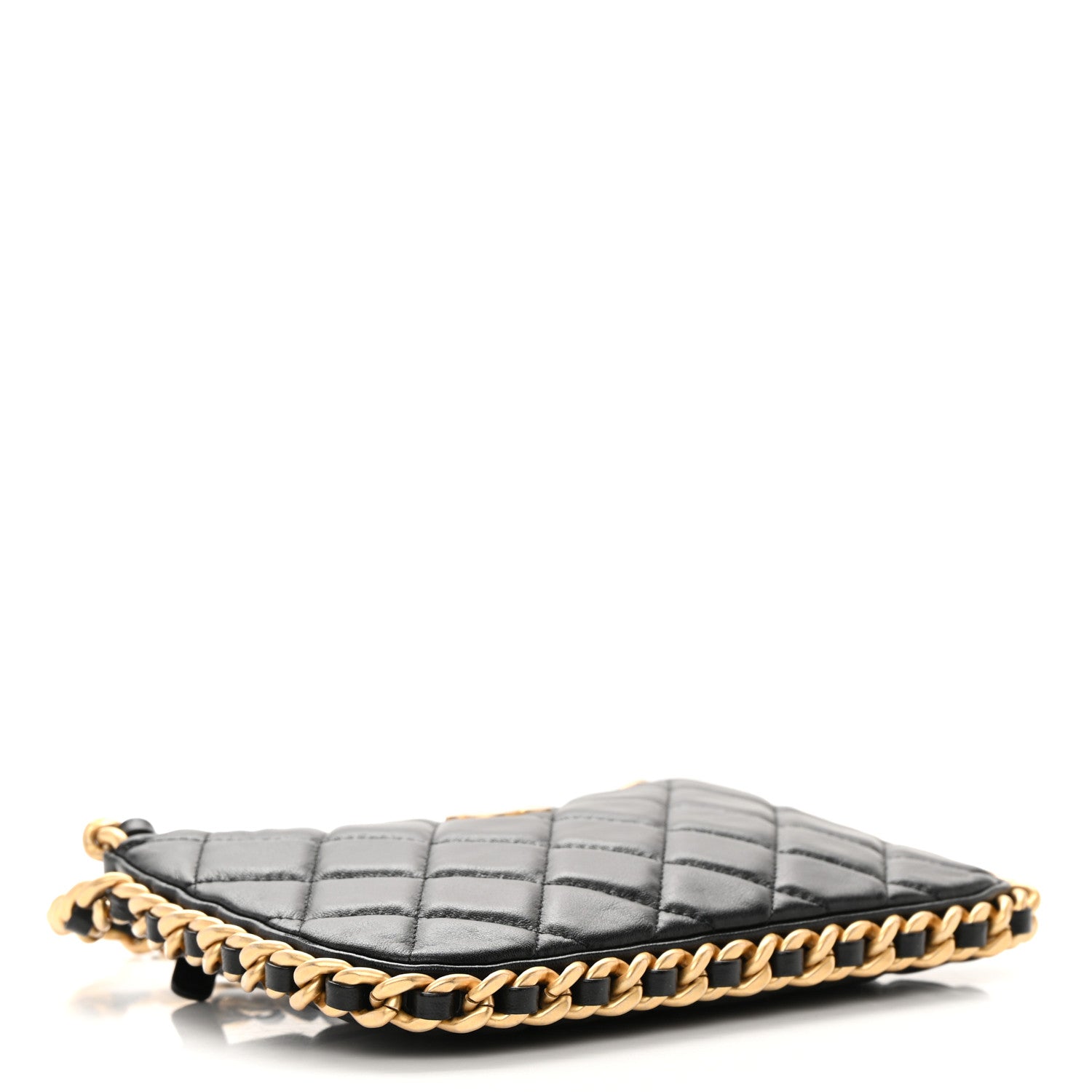 Chanel Lambskin Quilted Chain Around Top Handle Mini Bag Black 4 of 12