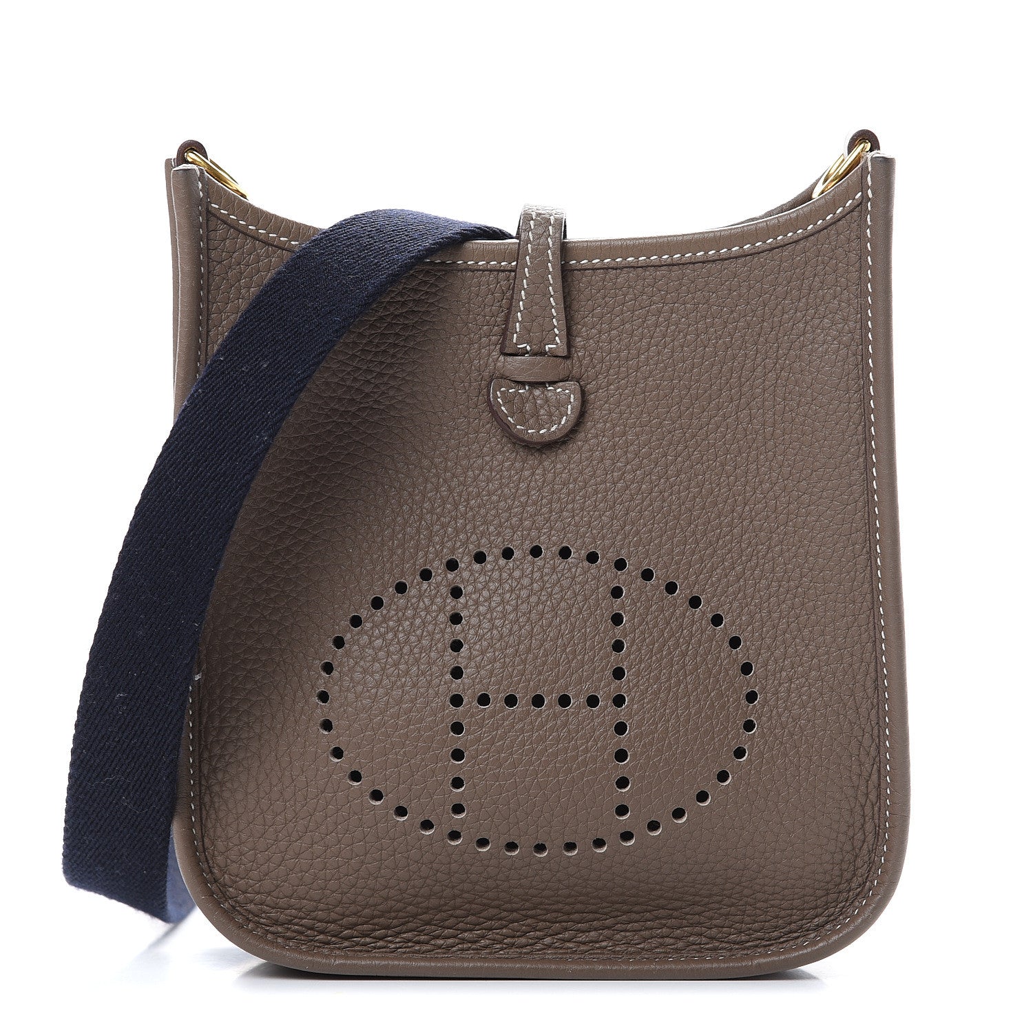 Hermes Taurillon Clemence Amazone Evelyne TPM Etoupe Bleu Indigo 1 of 10