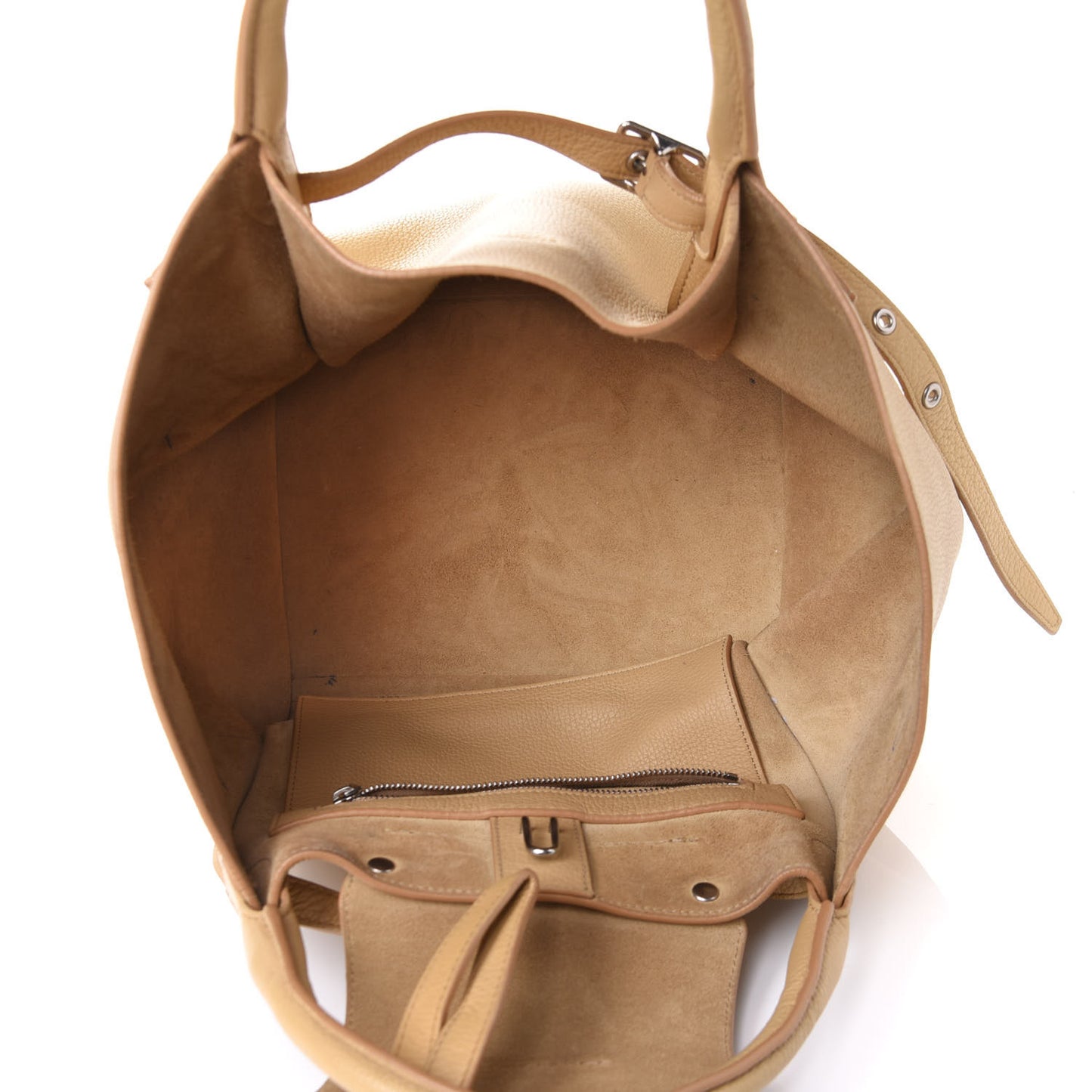 Supple Grained Calfskin Small Big Bag Sand