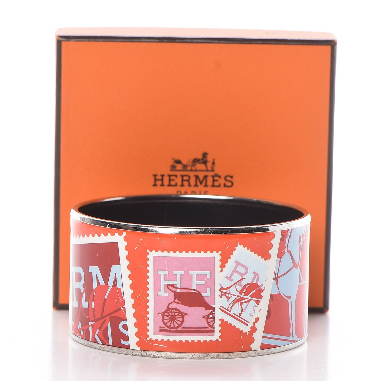 Enamel Printed Extra Wide De Passage a Paris Bracelet 70