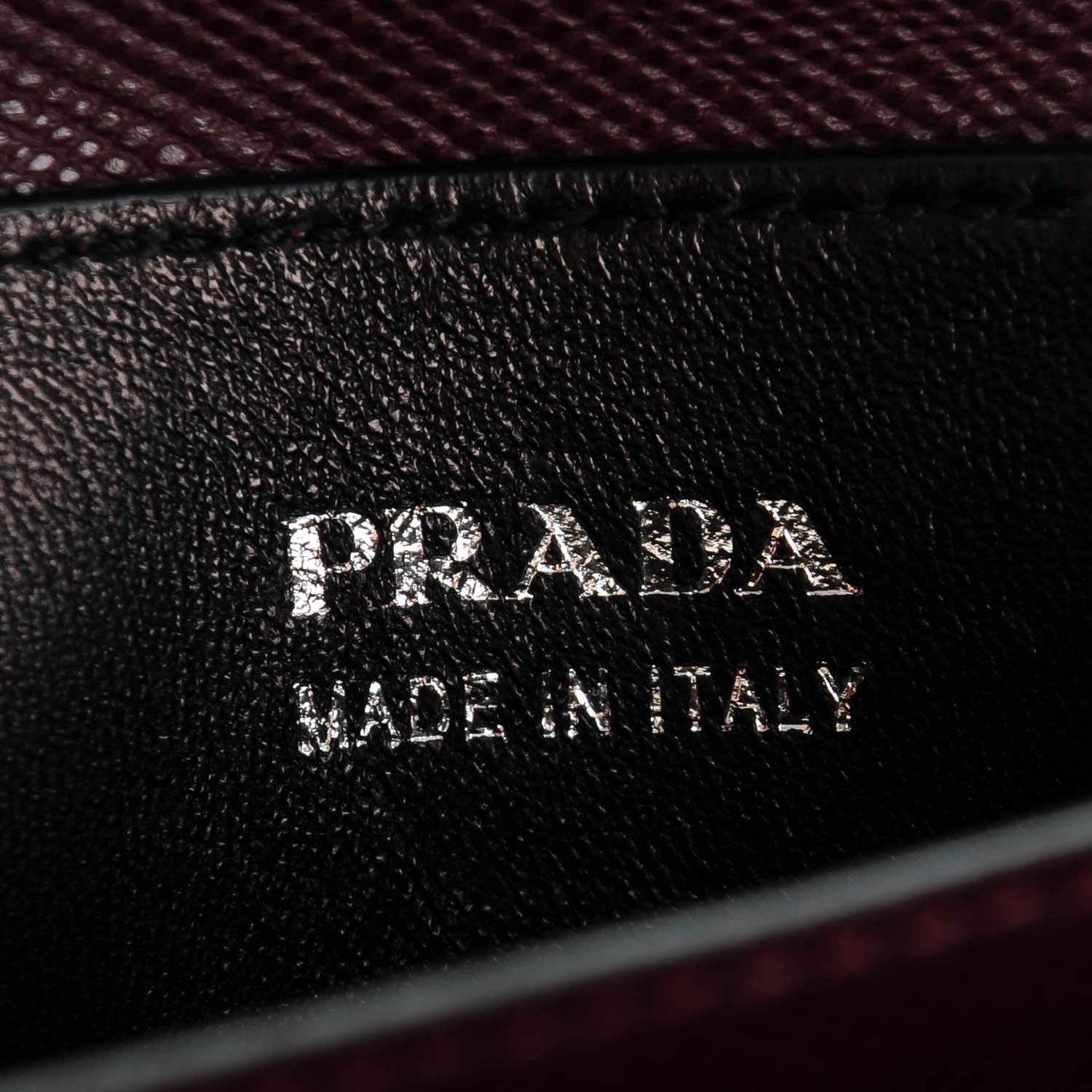 Prada Saffiano Cuir Medium Double Handle Tote Granato 7 of 7